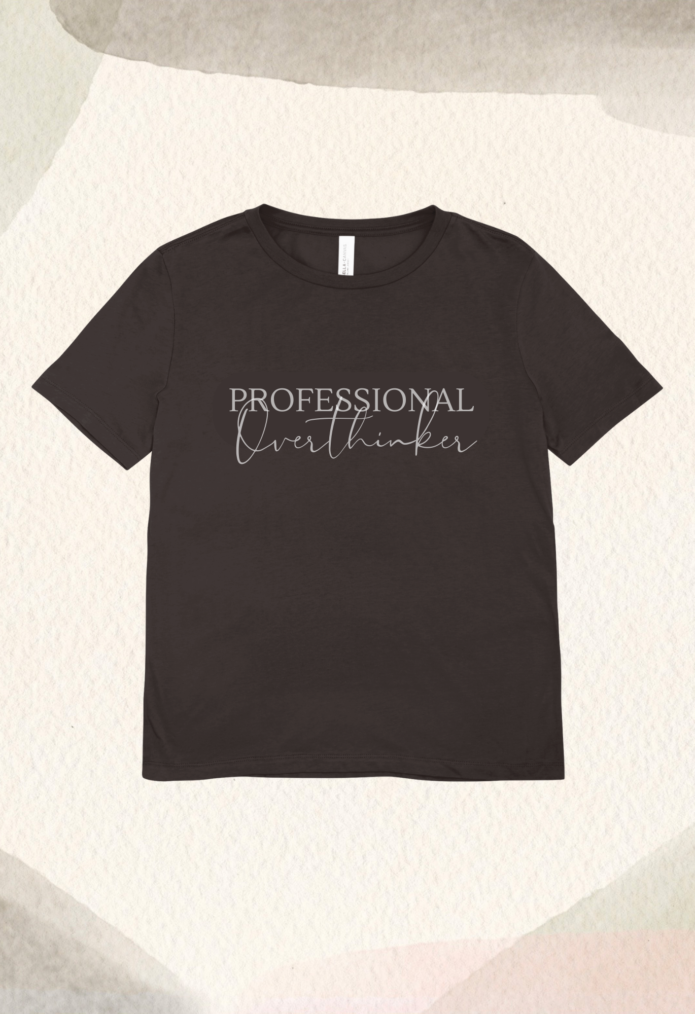 trendy professional overthinker typography graphic oversized t shirt for men - Forever TrendIn