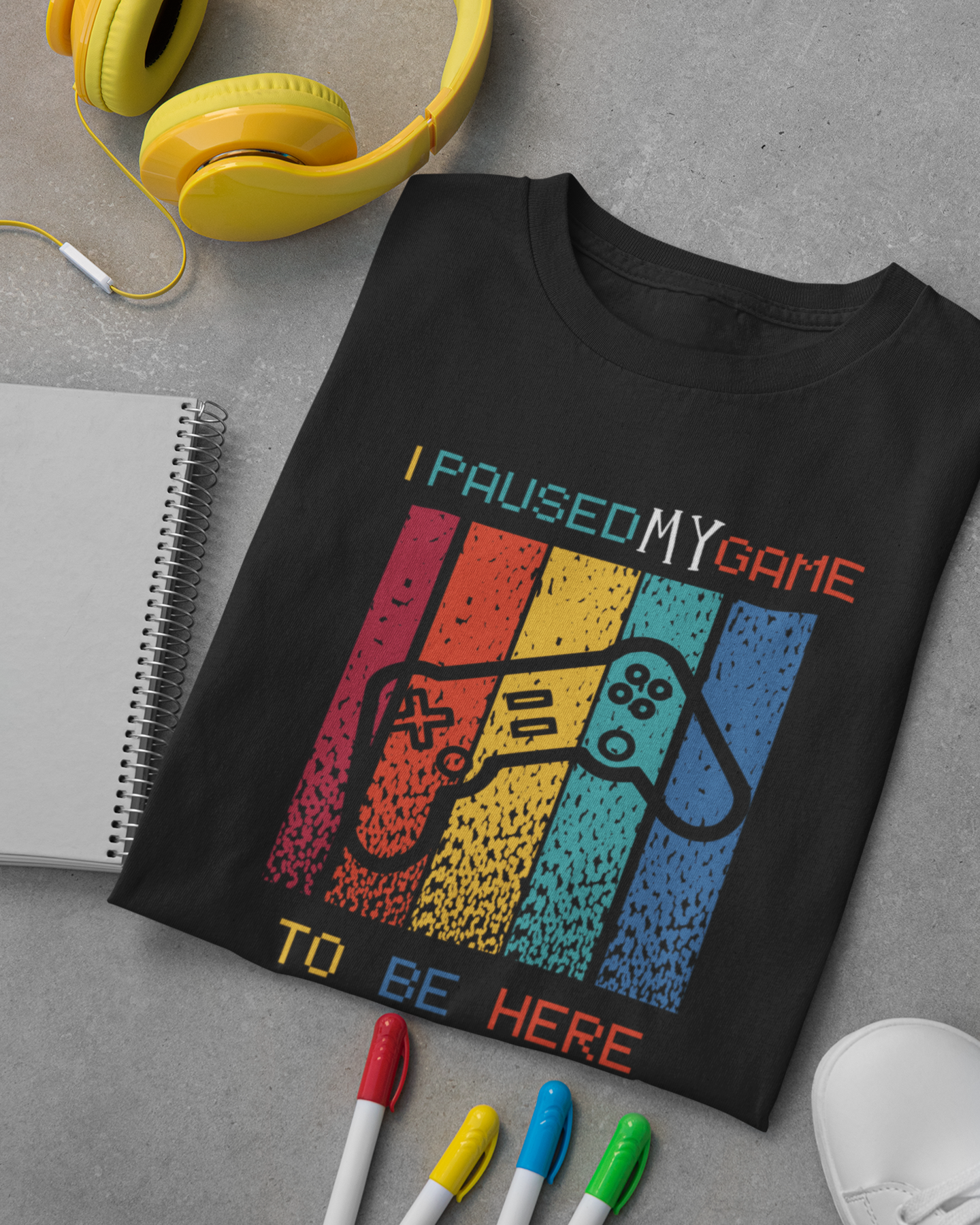 trendy retro color joystick gaming graphic t shirt for men - Forever TrendIn