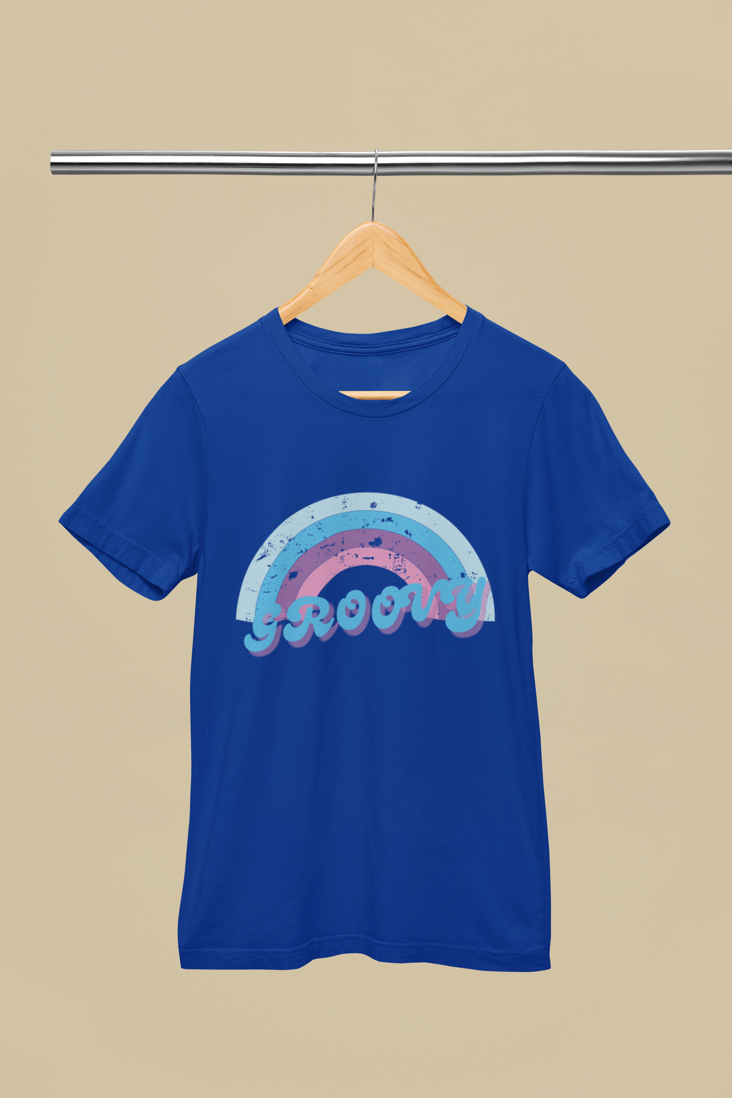 trendy groovy rainbow graphic t shirt for women - Forever TrendIn