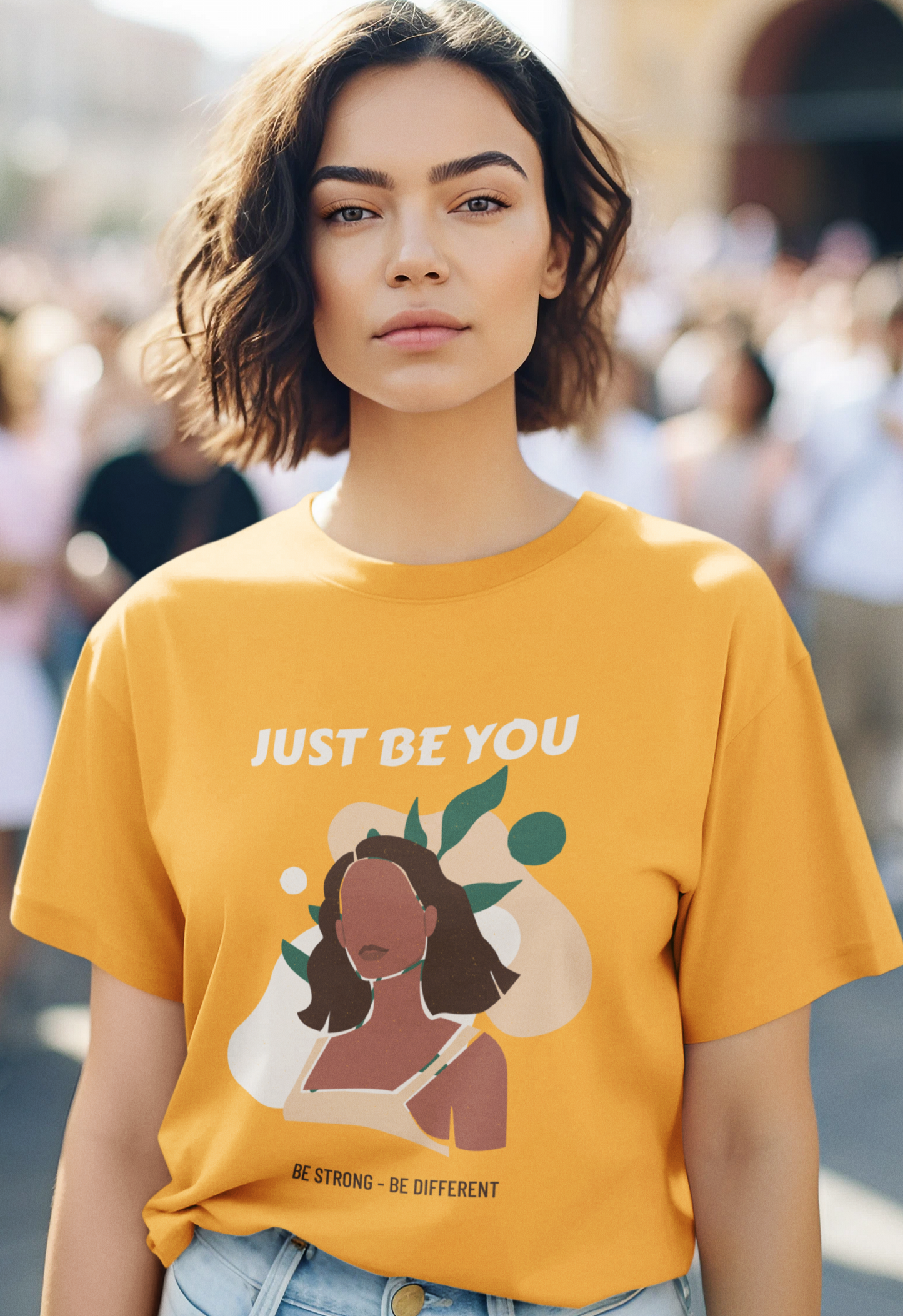 trendy just be you abstract graphic t shirt for women-Forever TrendIn