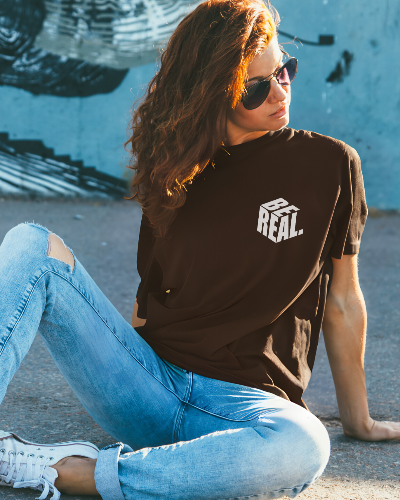 trendy be real oversized graphic t shirt for women - Forever TrendIn