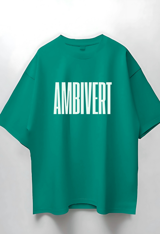 Trendy Ambivert Typography Oversized Graphic t shirt for men and women - Forever TrendIn