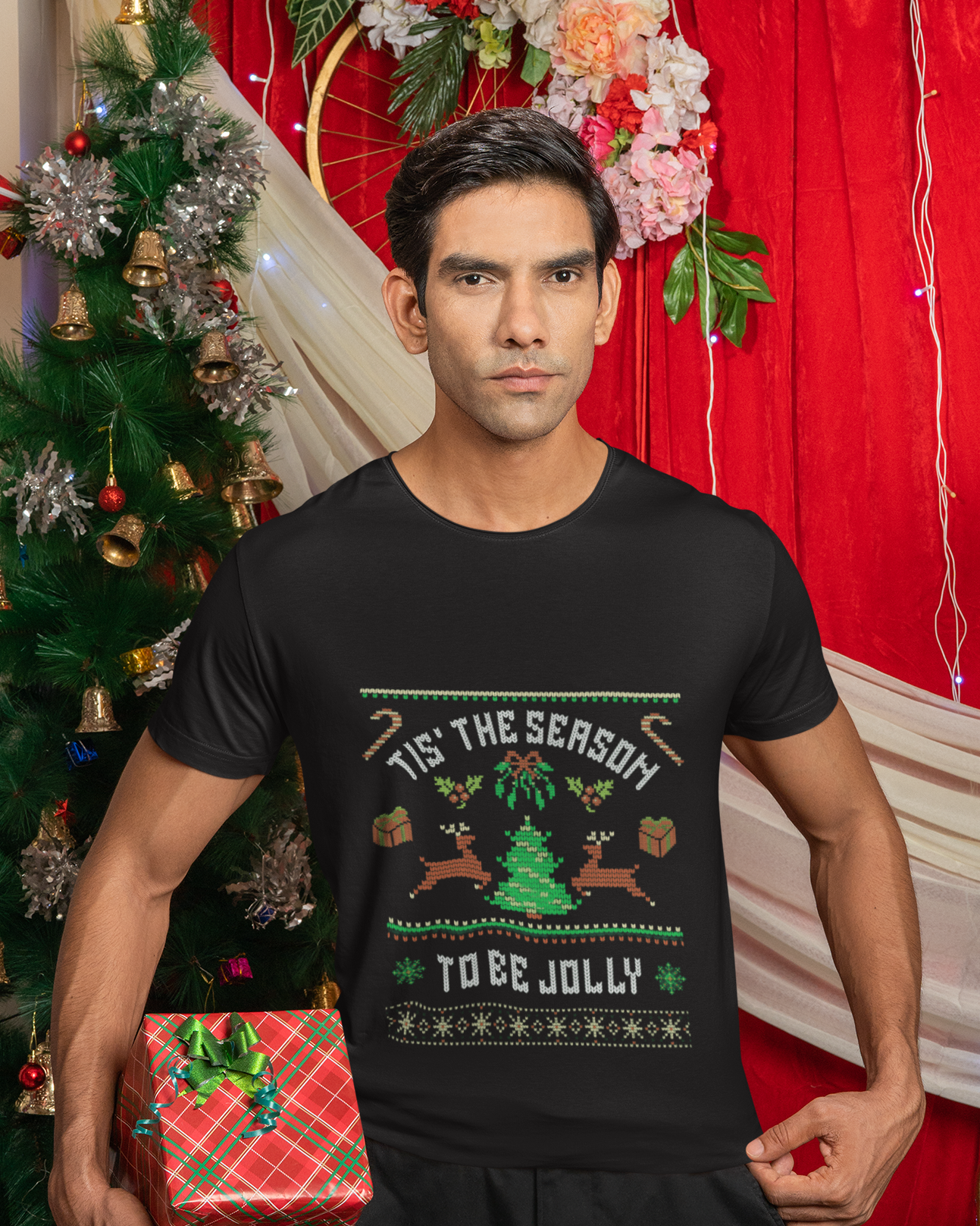 trendy Cute Jolly Ugly Christmas Graphic T-Shirt for men - Forever TrendIn