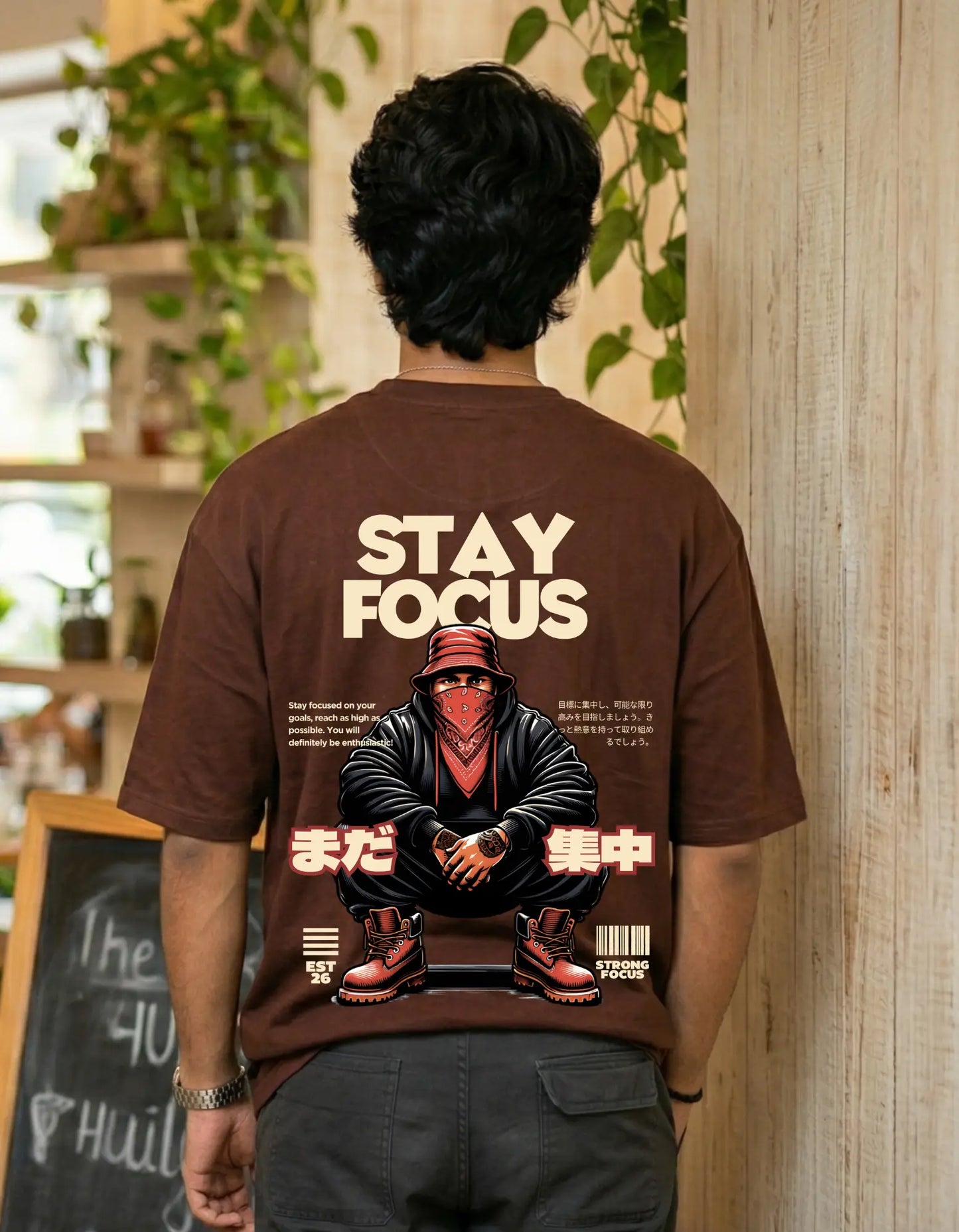 Trendy Stay Focus Streetwear Oversized Graphic T-Shirt for men - Forever TrendIn