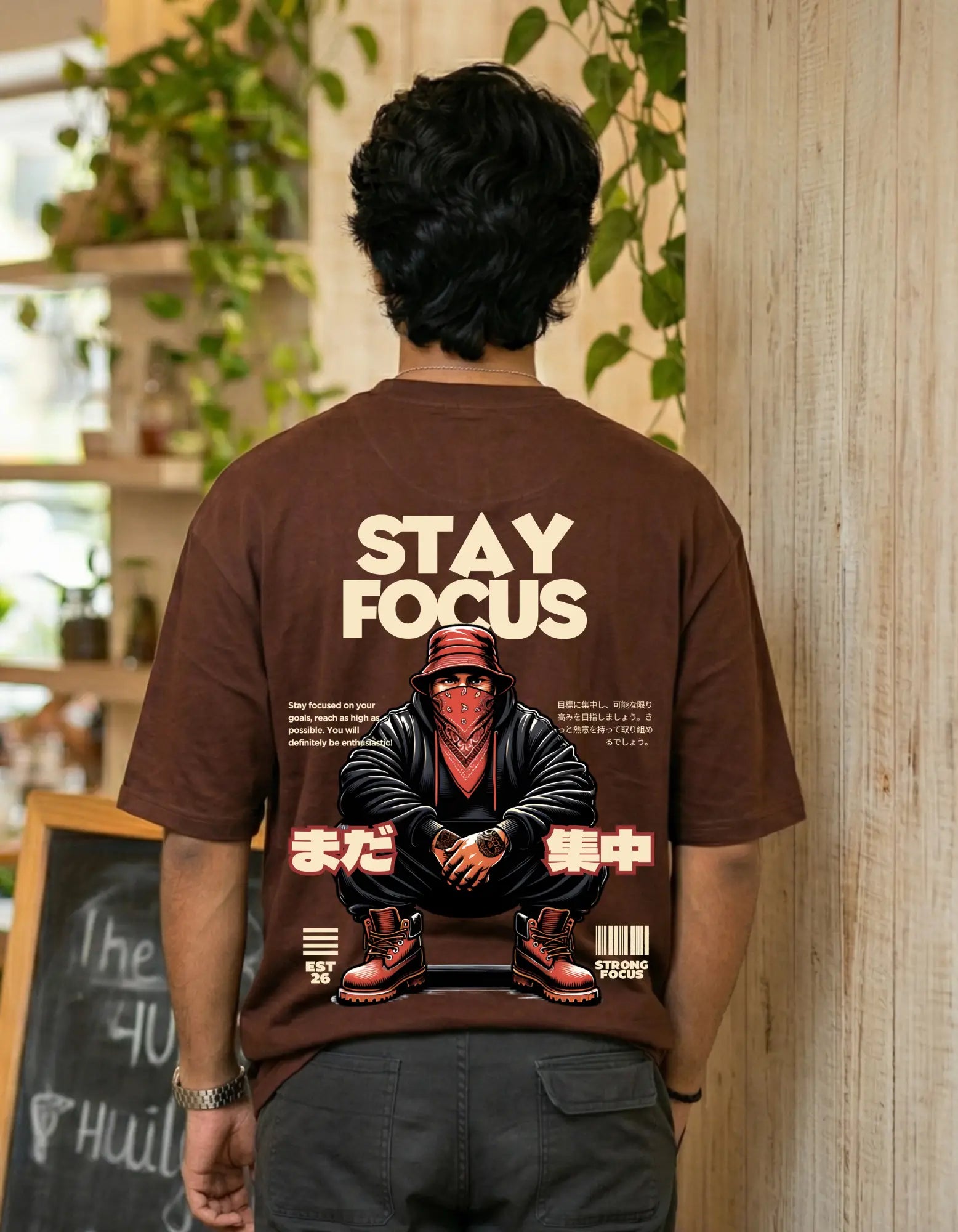 Trendy Stay Focus Streetwear Oversized Graphic T-Shirt for men - Forever TrendIn