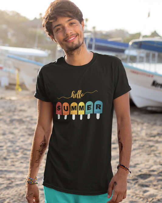 trendy hello summer Popsicle Graphic T-Shirt for men - Forever TrendIn