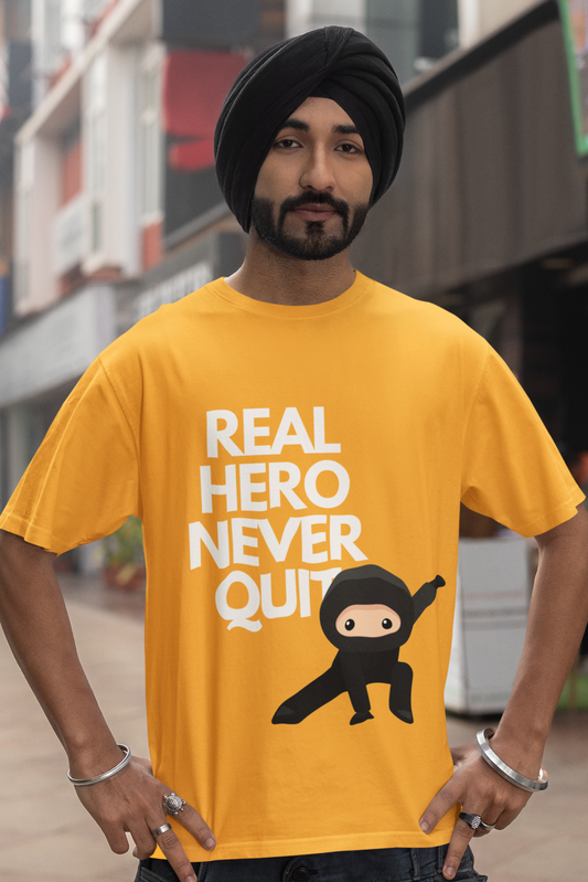 trendy real hero ninja oversized graphic t shirt for men - Forever TrendIn