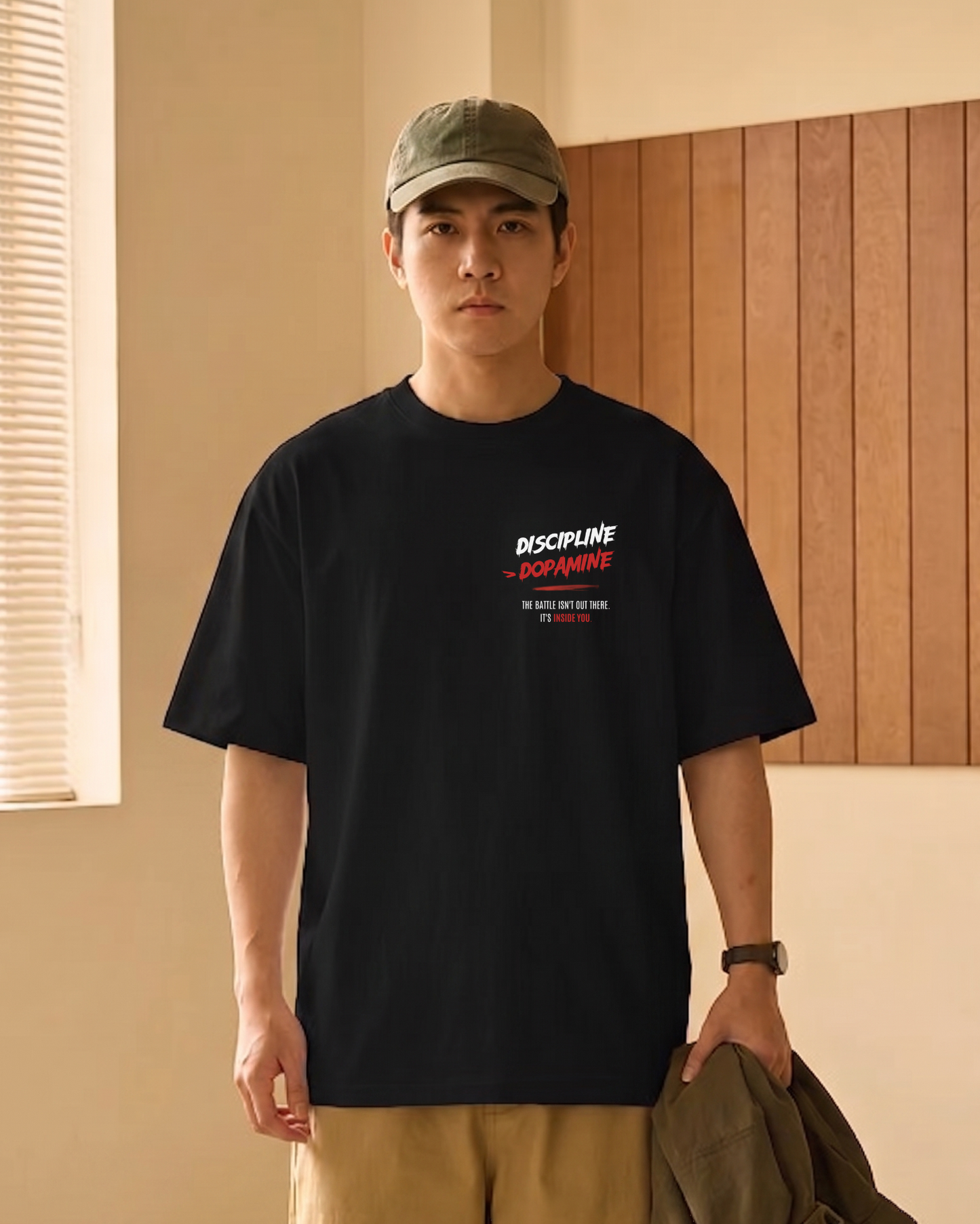 Trendy strong identity inner warfare oversized streetwear graphic t-shirt for men in India - Forever TrendIn