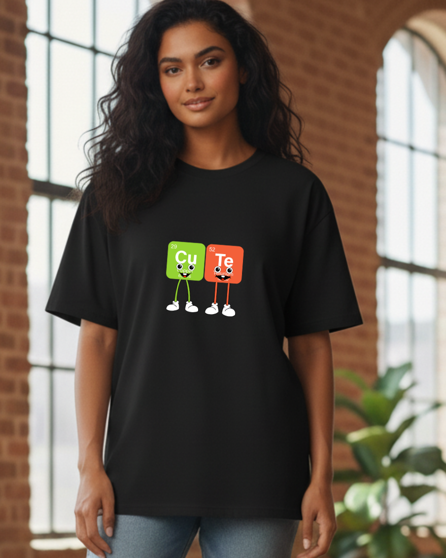 trendy Cute Chemical Bond Oversized graphic T-Shirt for women - Forever TrendIn