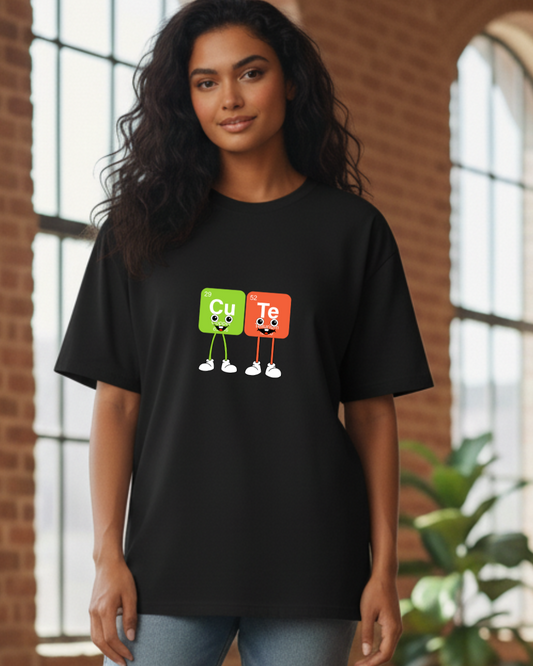 trendy Cute Chemical Bond Oversized graphic T-Shirt for women - Forever TrendIn