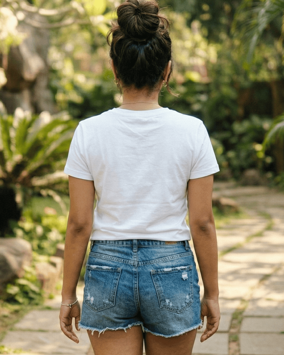 Trendy Make Yourself Happy Back view Graphic T-Shirt for women - Forever TrendIn