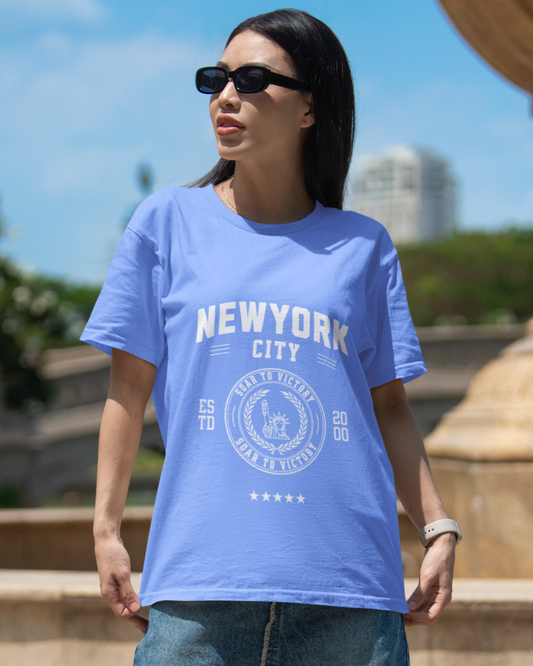 trendy New York city oversized graphic t shirt for women - Forever TrendIn