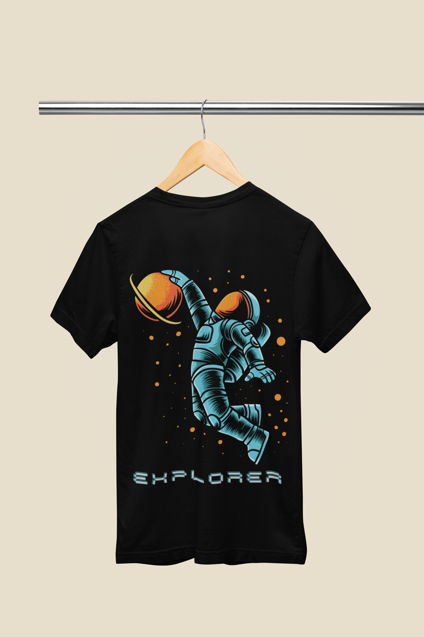 Men's Astronaut Explorer Space Back Print Oversized T-shirt