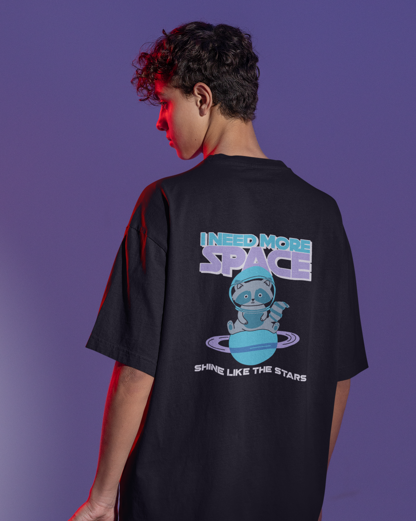 Men's I need more Space Oversized Back Print T-shirt