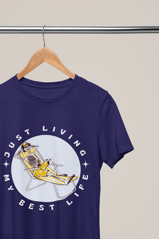 Women's Living my best life - Chilling Skeleton T-shirt