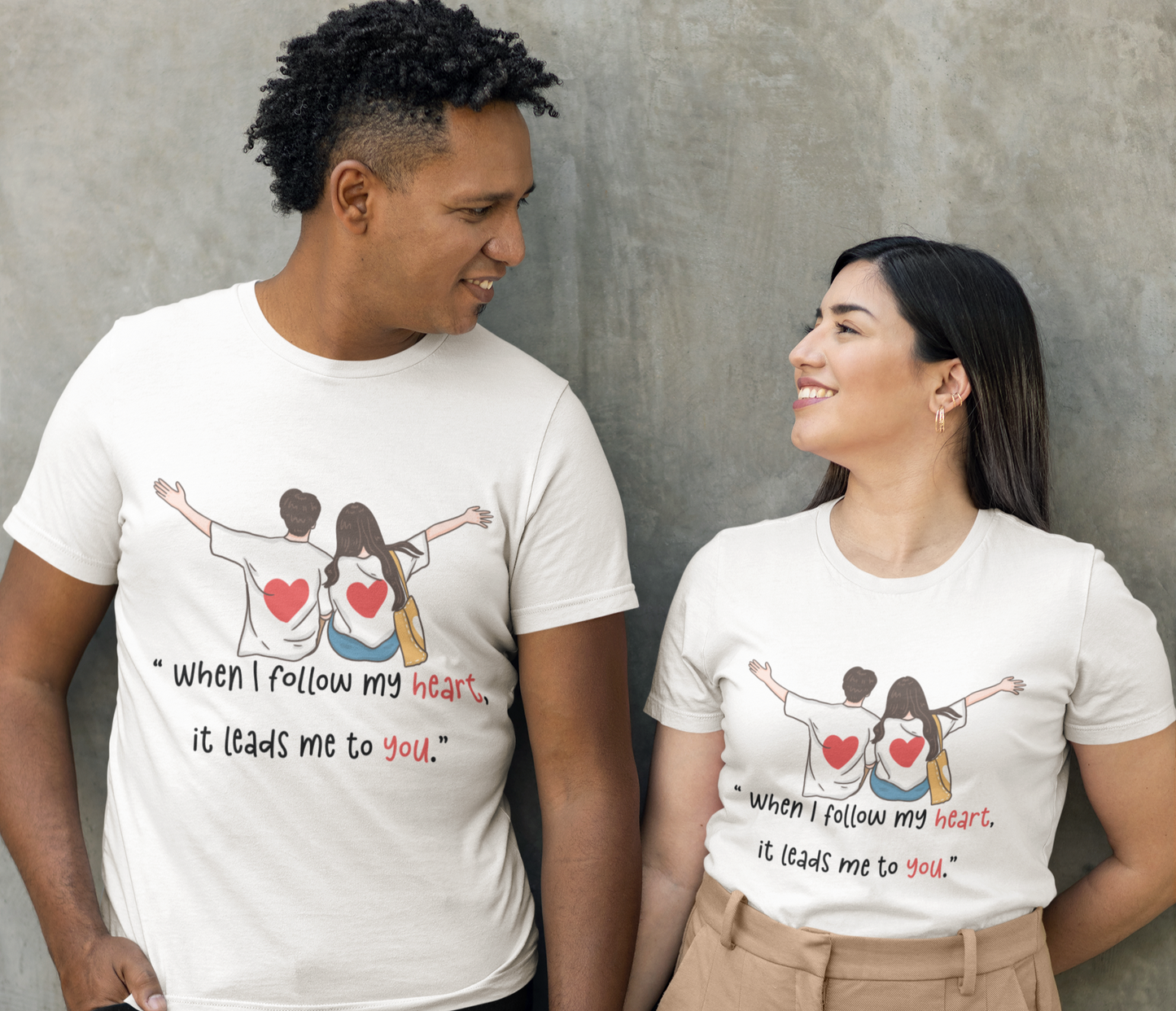 Men's Cute Couple Valentine T-shirt