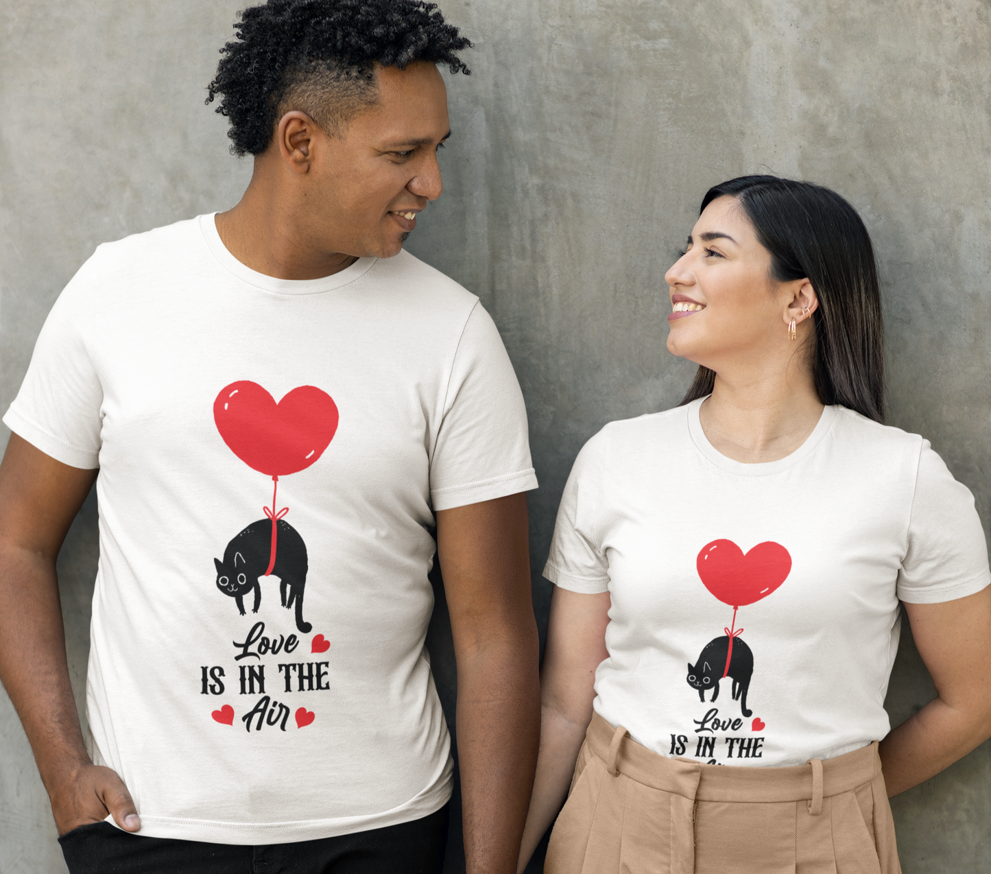Women's Love is in the air Valentine Couple T-shirt