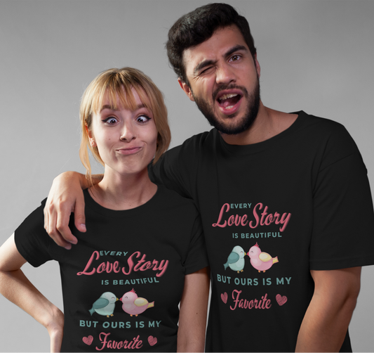 Men's Love Story Valentine Couple T-shirt