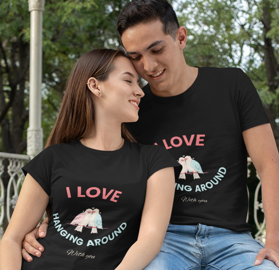 trendy cute love birds couple valentine graphic t shirt for men and women - Forever TrendIn