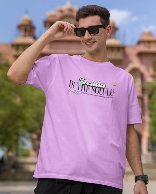 trendy delulu is the solulu genz oversized graphic t shirt for men - Forever TrendIn