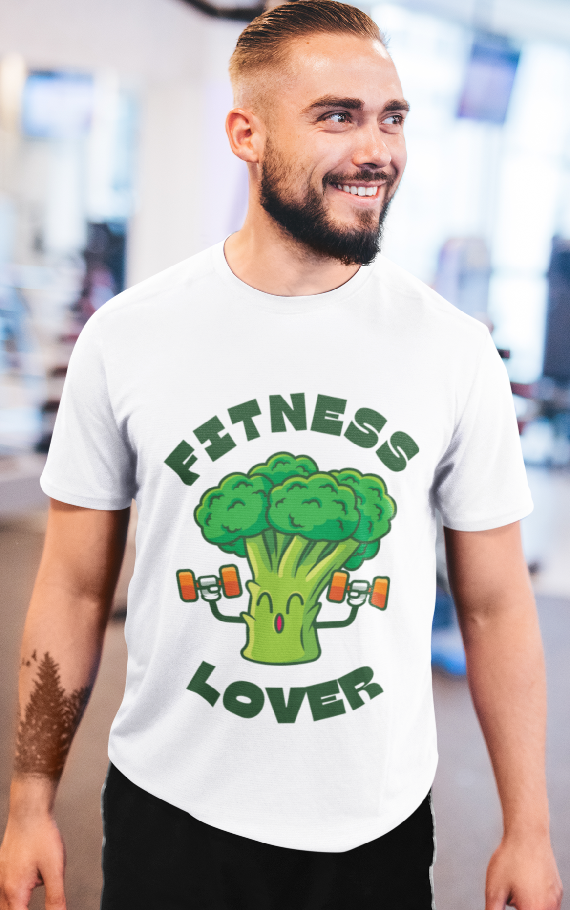 trendy Cute Broccoli Fitness Lover graphic T-shirt for men - Forever TrendIn