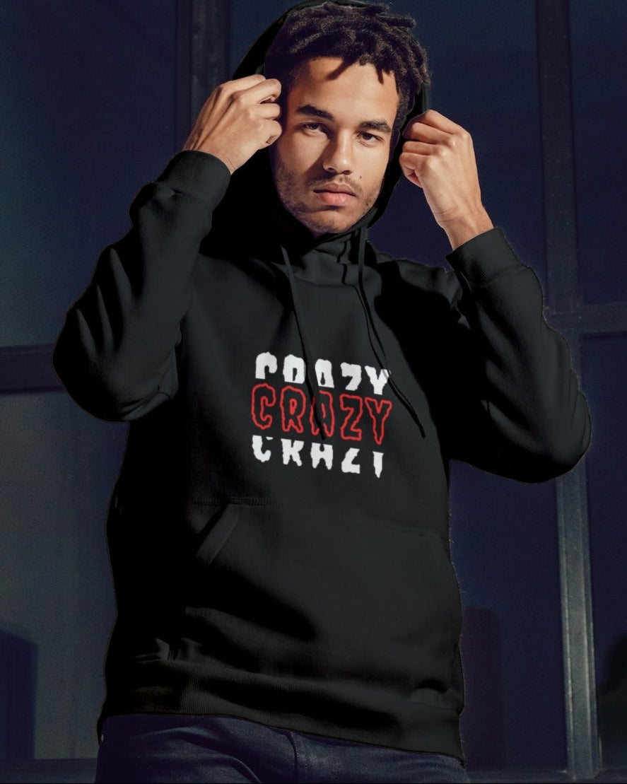 trendy crazy typography graphic hoodie for men - Forever TrendIn