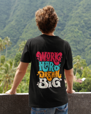 trendy dream big typography graphic t shirt for men - Forever TrendIn