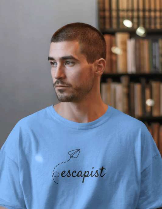 trendy escapist typography oversized graphic t shirt for men - Forever TrendIn