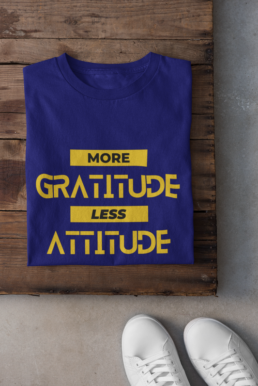 trendy more gratitude typography graphics t shirt for men - Forever TrendIn