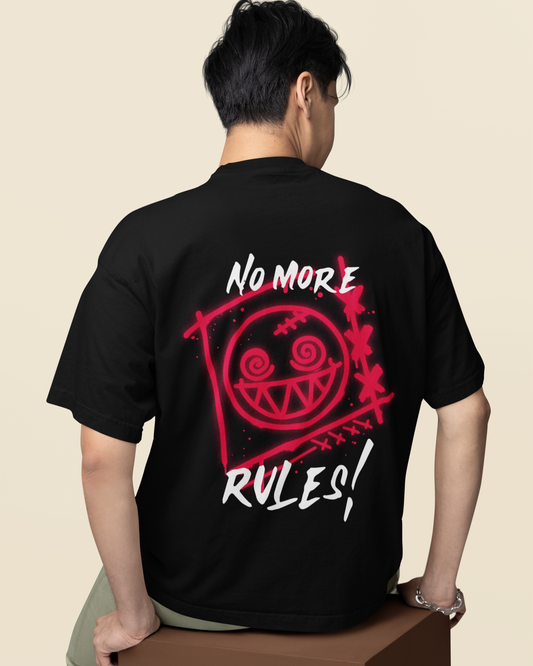 trendy no more rules graffiti oversized graphic t shirt for men - Forever TrendIn