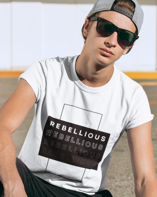 trendy rebellious typography graphic t shirt for men - Forever TrendIn