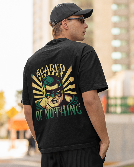 trendy scared of nothing retro batman graphic oversized t shirt for men - Forever TrendIn