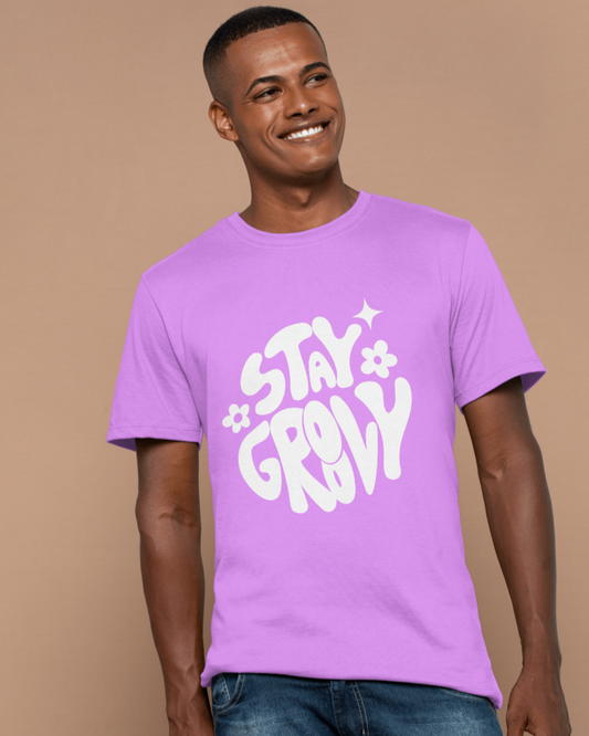 trendy stay groovy oversized graphic t shirt for men - Forever TrendIn