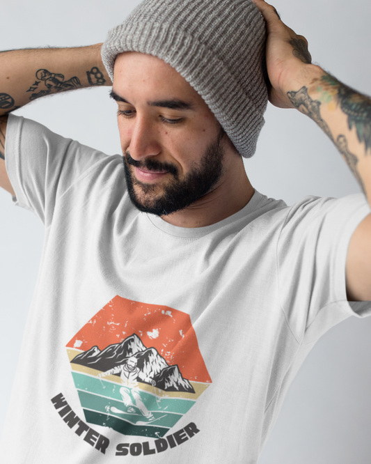 trendy winter soldier retro ski graphic t shirt for men - Forever TrendIn
