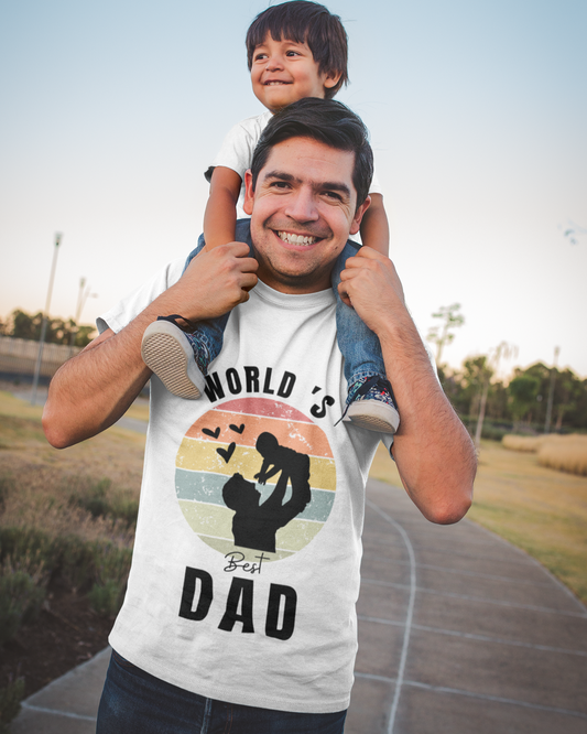 trendy world best dad retro graphic t shirt for men - Forever TrendIn