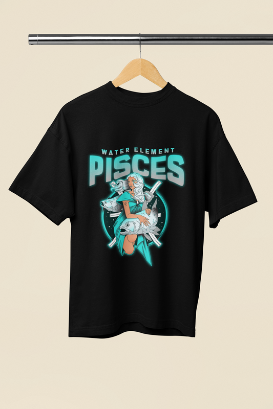 Women's Water Element Pisces Zodiac Oversized T-shirt
