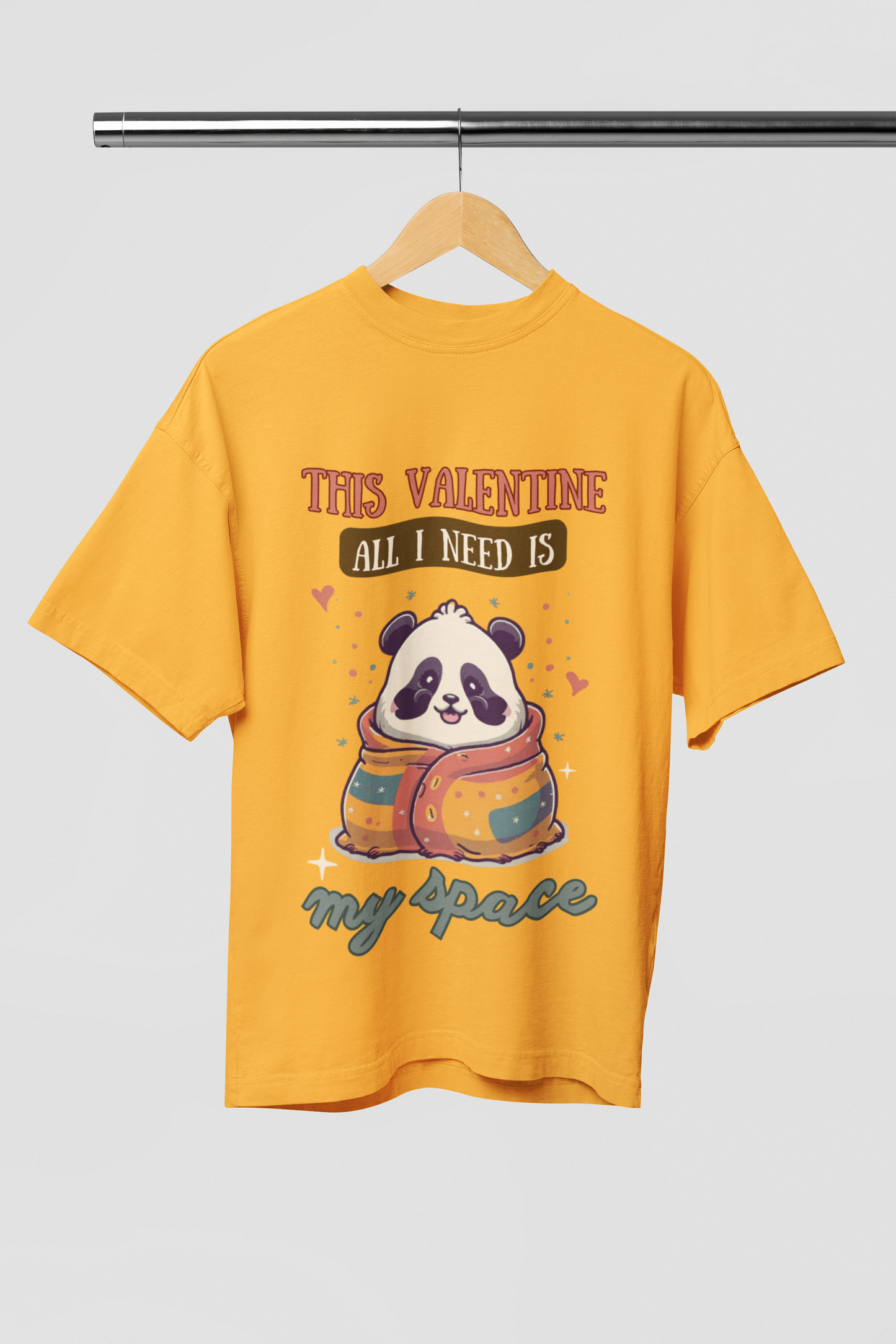 Cute Panda My Space Valentine Oversized T-shirt