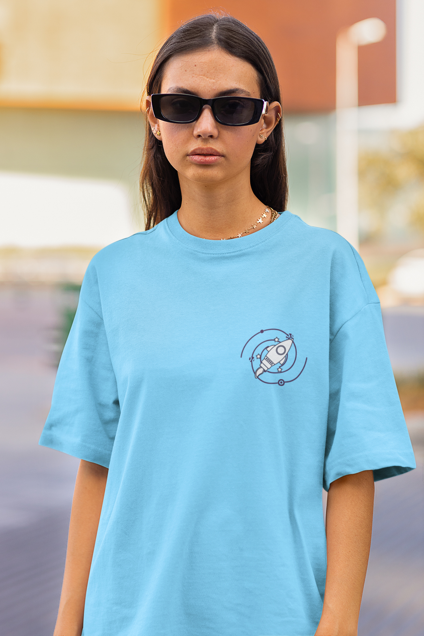 Women's Never Stop Dreaming Astronaut Space Oversized T-shirt