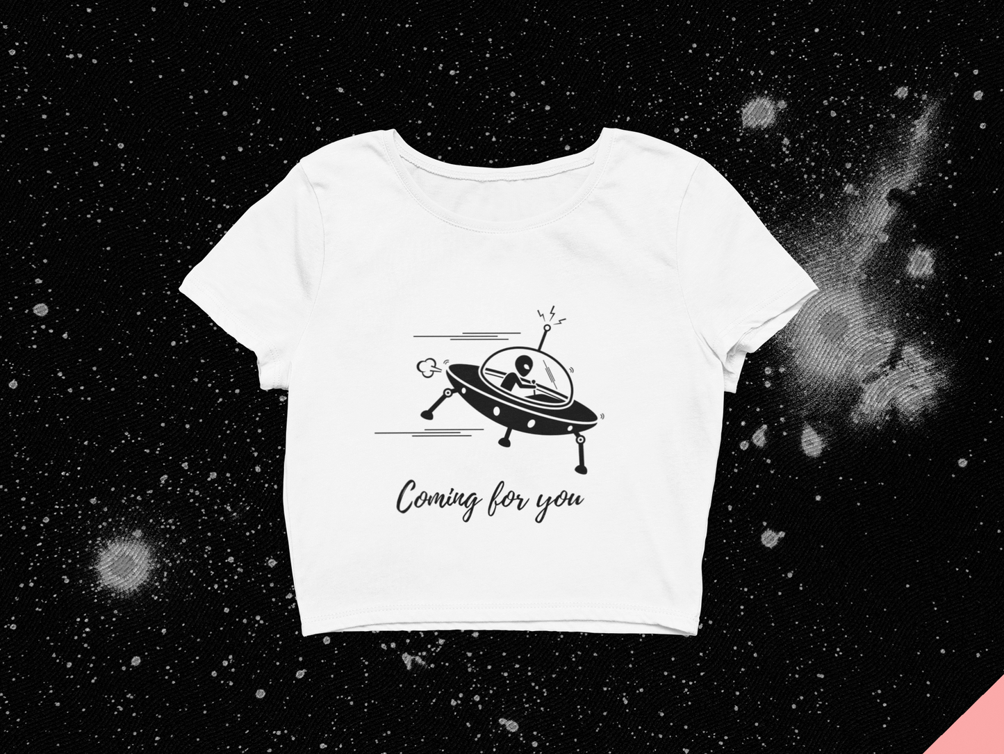 Women's Alien UFO Space Adventure Crop Top