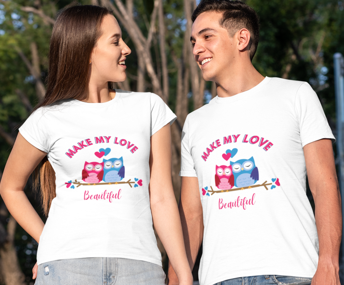 Men's Cute Owls Valentine Couple T-shirt
