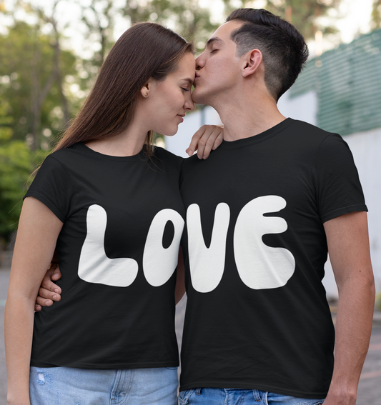 Men's Love Typography Valentine Couple T-shirt