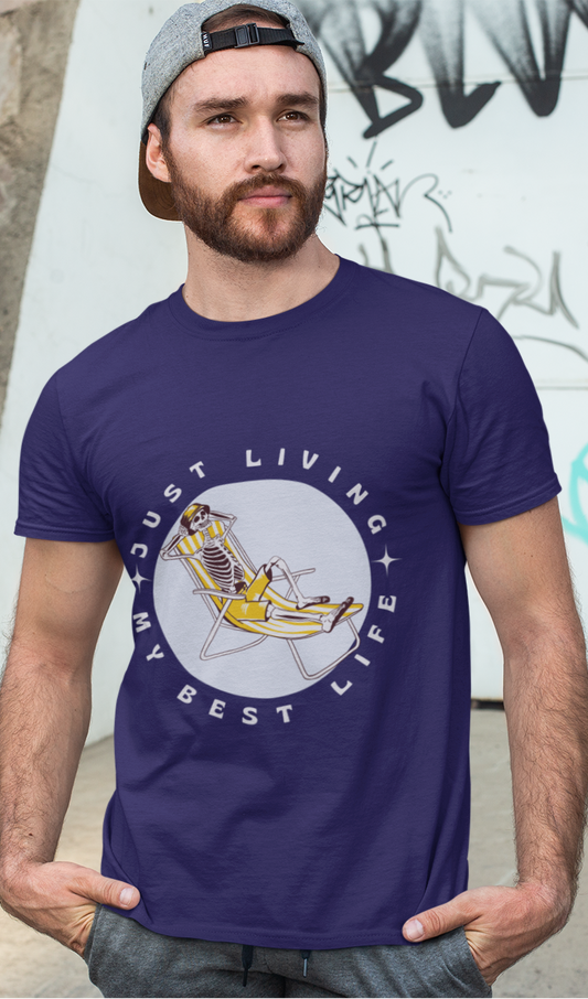 Men's Living my best life - Chilling Skeleton T-shirt