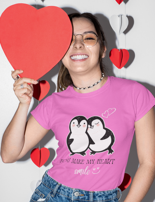 Women's Cute Penguins Valentine T-shirt