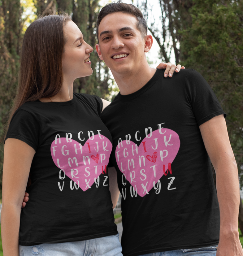 Men's A-Z Valentine Couple T-shirt
