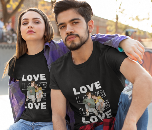 Men's Love Love Valentine Couple T-shirt