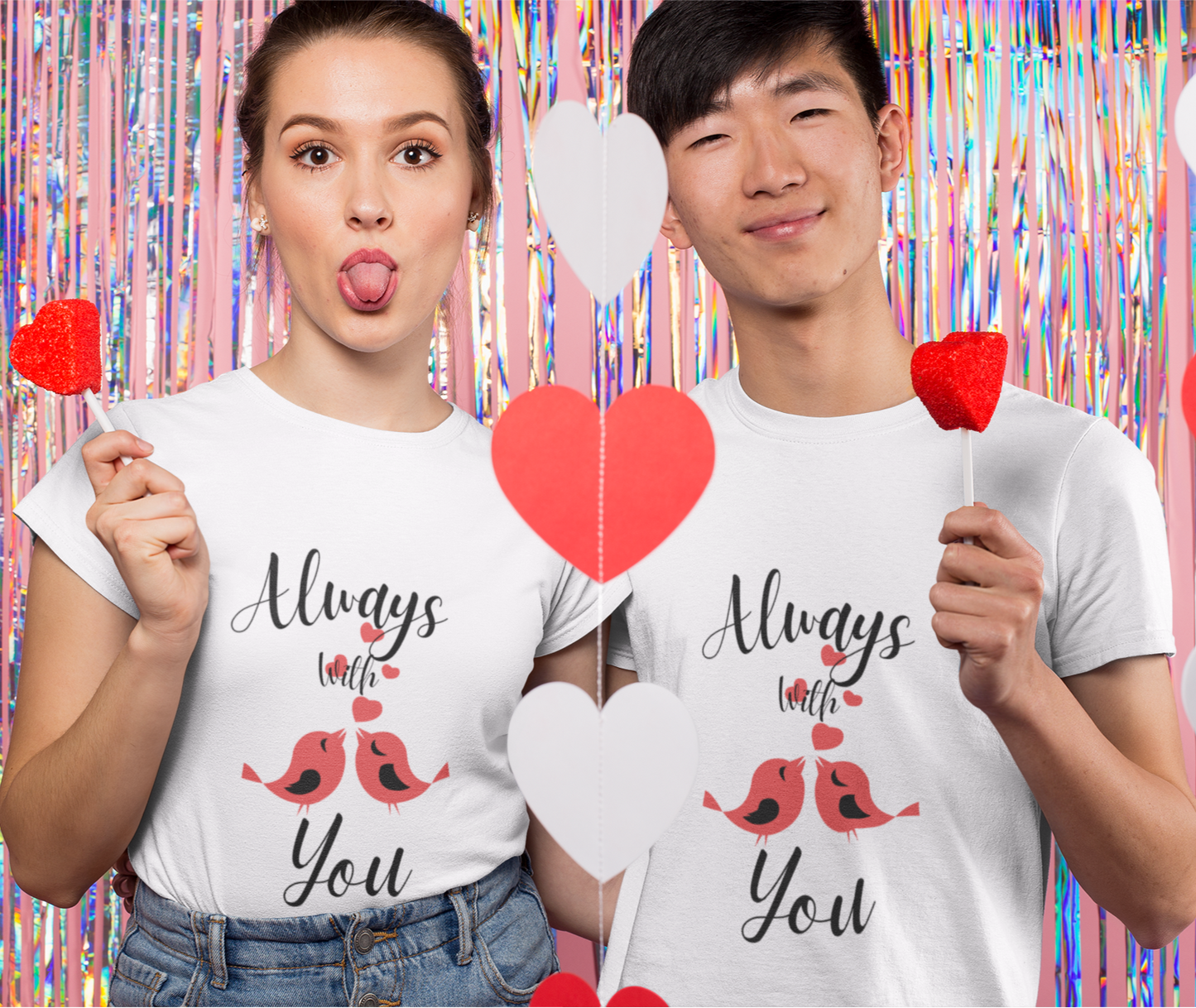 Men's Always with you Valentine Couple T-shirt