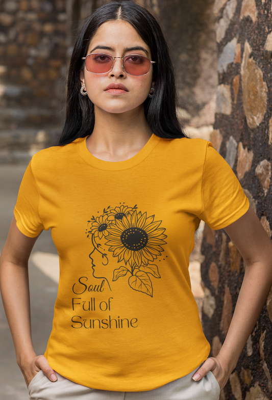 trendy sunshine minimalist abstract graphic t shirt for women - Forever TrendIn