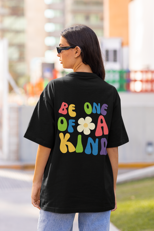 trendy be one of a kind retro oversized graphic t shirt for women - Forever TrendIn