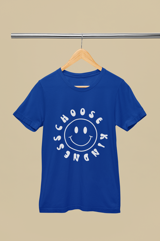 trendy choose kindness smiley boyfriend graphic t shirt for women - Forever TrendIn