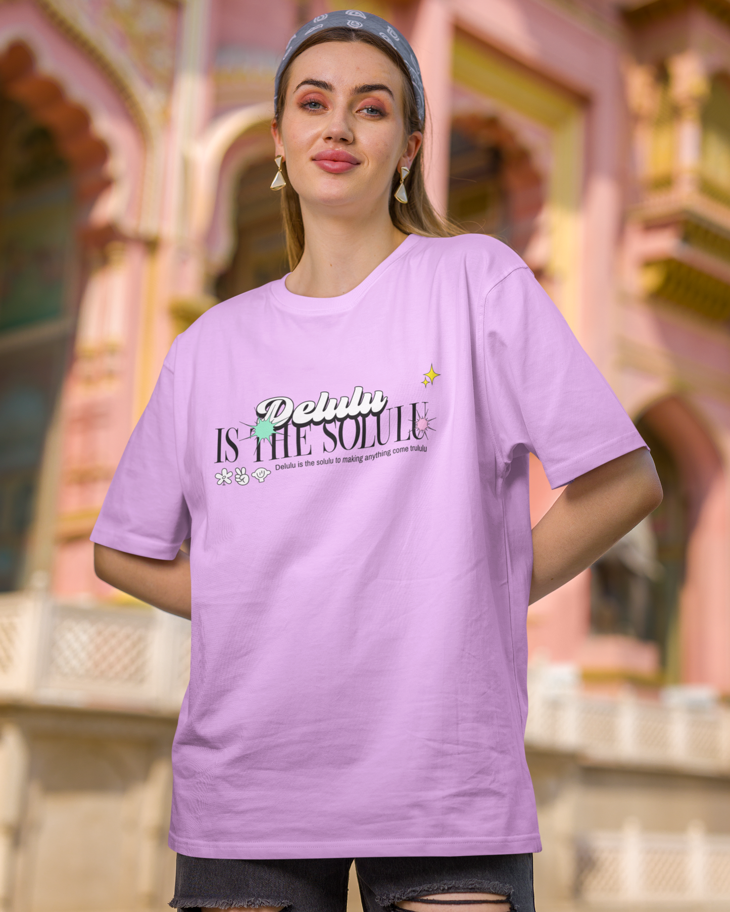 trendy delulu is the solulu genz oversized graphic t shirt for women - Forever TrendIn